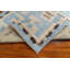 Petit tapis décoratif 3 x 5 po, tapis en laine noué à la main, tapis géométrique crème bleu clair, tapis de labyrinthe scandinave texturé moderne de style indien de luxe
