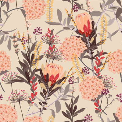 Light Wallpaper With Exotic Flowers