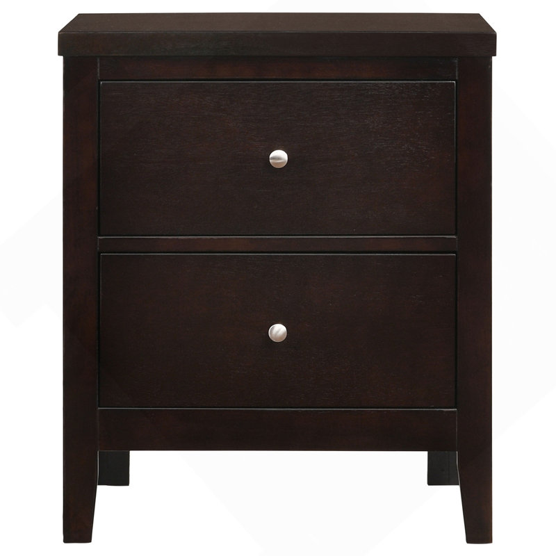 Garrett Cappuccino 2-Drawer Rectangular Nightstand, Cappuccino