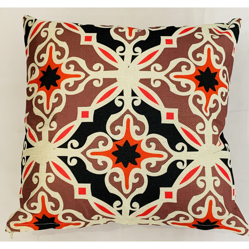 Jenna Indoor / Outdoor Geometric Square Throw Cushion Cover