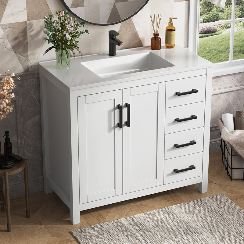 Ensemble de meuble-lavabo à simple cuve Sirois Eclipse, 36'', Blanc