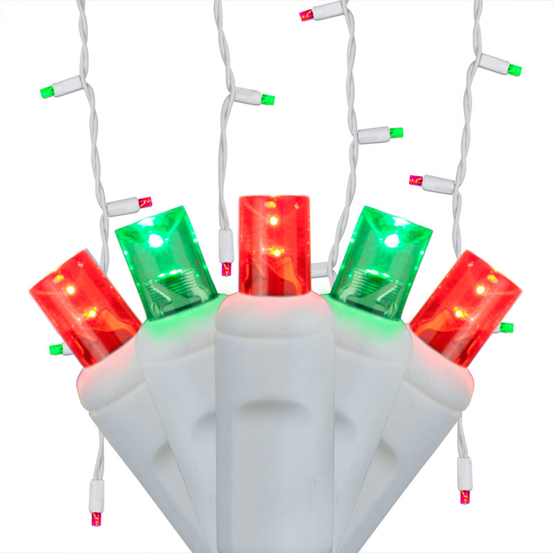 LED Icicle Lights, Red/Green