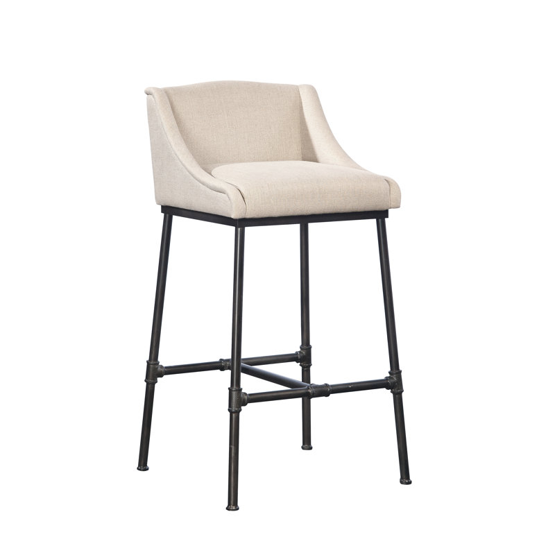 Upholstered Stool with Metal Frame