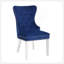 Chaises avec pieds en acier inoxydable Erica 2PC en velours capitonné bleu