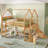 Kids Full Solid Wood Loft Bed with Bookshelves and Slide-1171928982-1171928980