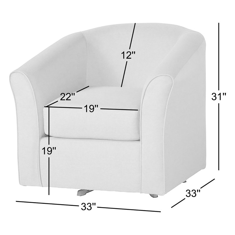 Fauteuil demi-tonneau pivotant en polyester 33 po Bryn, Mélange de polyester gris