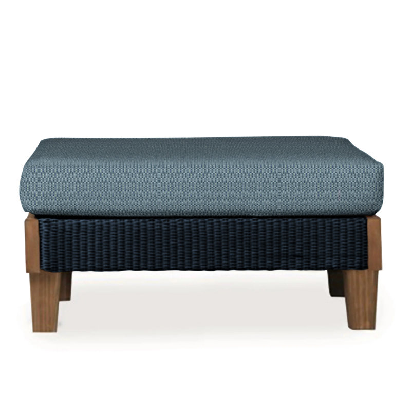 Catalina Outdoor Ottoman, Sailcloth Seagull, Ebony