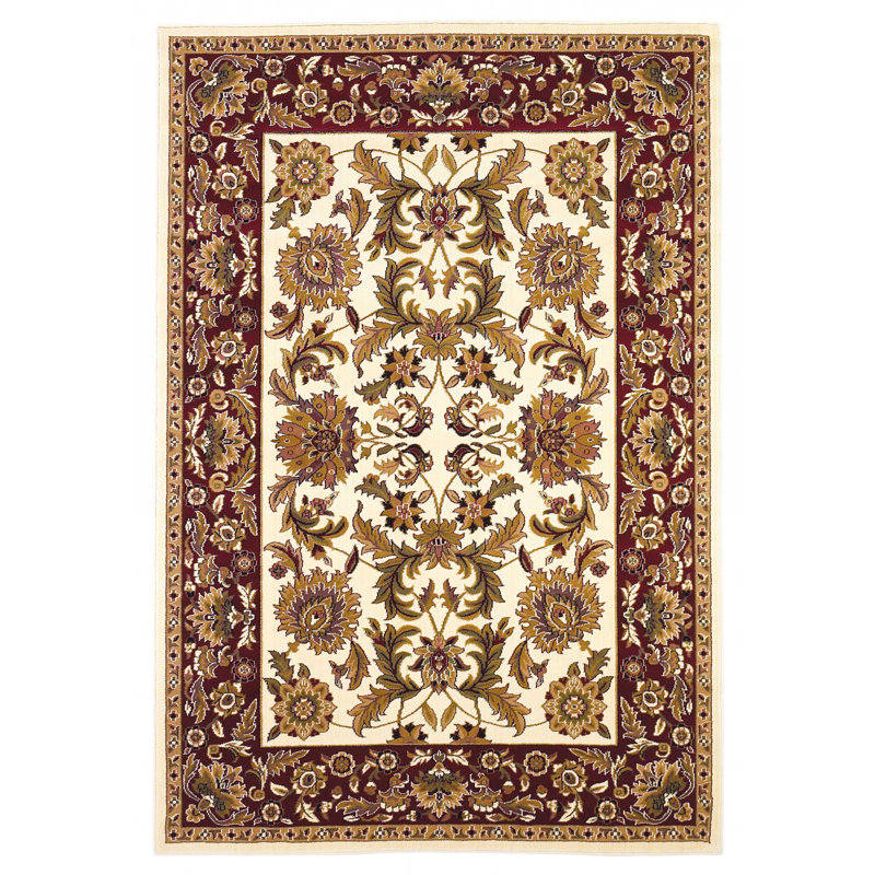 2' X 3' Polypropylene Ivory Or Red Accent Rug