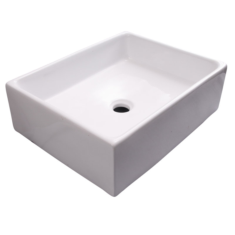 Barclay Redkey 14.62'' White Vitreous China Rectangular Bathroom Sink