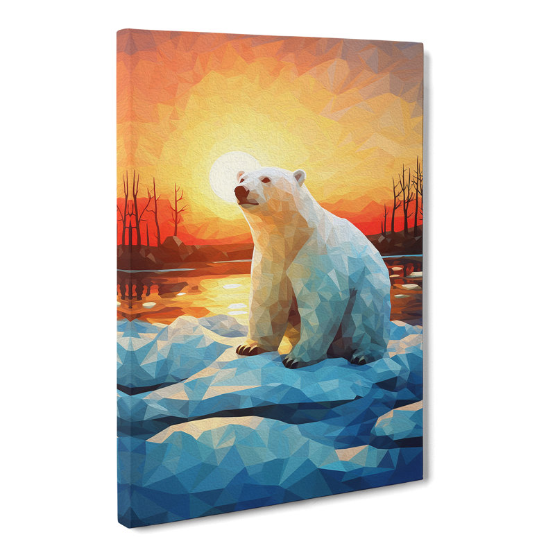 Polar Bear Cubism - Wrapped Canvas Print, 76cm H x 50cm W x 3cm D