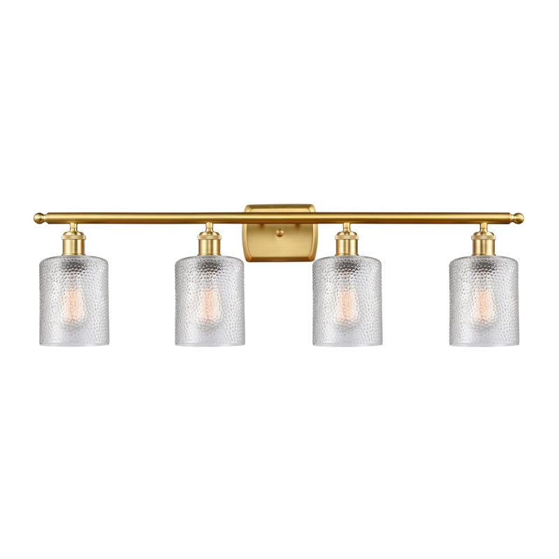Leilani 4 - Light Dimmable Vanity Light, Clear, Satin Gold