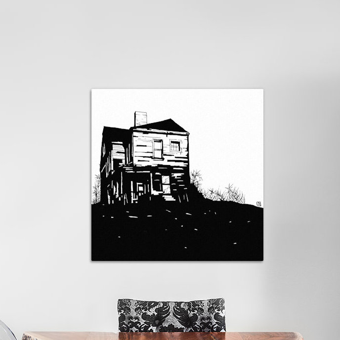 Peinture sur toile tendue, "house", H 18 po x l 18 po x P 1,5 po