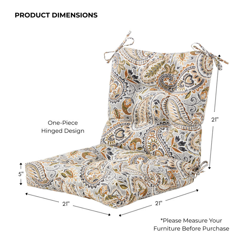Coussin de chaise d'extérieur Lester, 1, H 21 po x l 21 po x P 21 po, Arctic Paisley