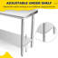 Table de travail commerciale en acier inoxydable, table de travail robuste à trois couches NSF Workbench-100490298