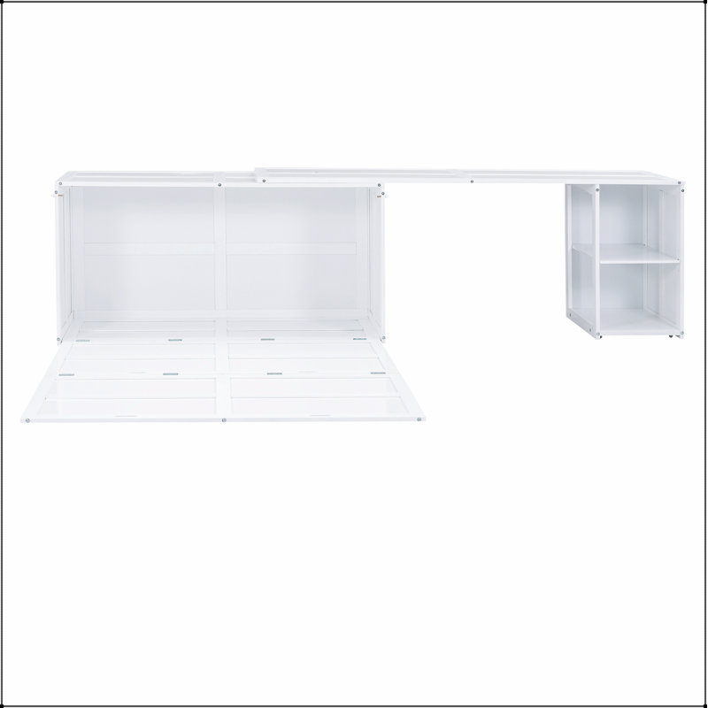 Murphy Bed with Rotable Desk Light and elegant: the perfect combination of function and aesthetics, White