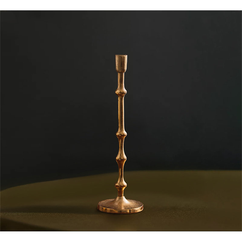 Metal Tabletop Candlestick, 13.39" H x 4.61" W x 4.61" D