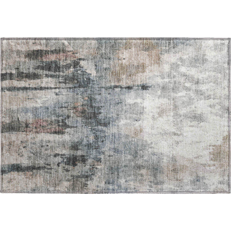 Premium Machine Washable Mayfield Abstract Rug, 1'8" x 2'6", Beige