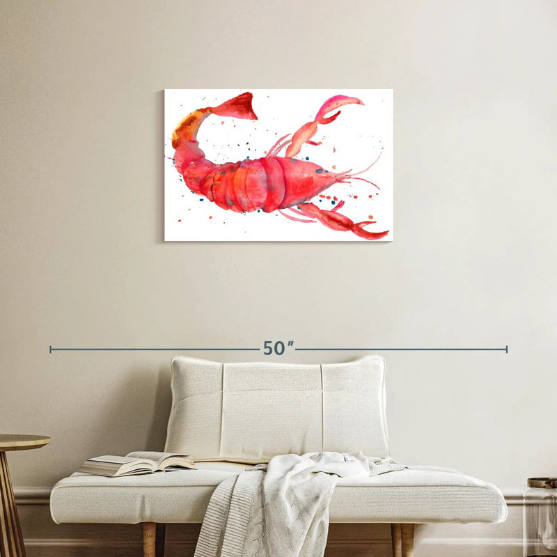 Brampt Sea Red Lobster, 20" H x 30" W