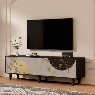 Meuble télé en pin avec 4 armoires