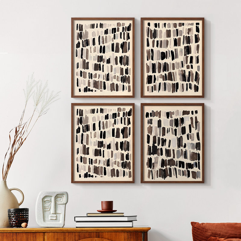 «Chalk and Flint I», reproduction encadrée - ensemble de 4, H 10 po x l 32 po