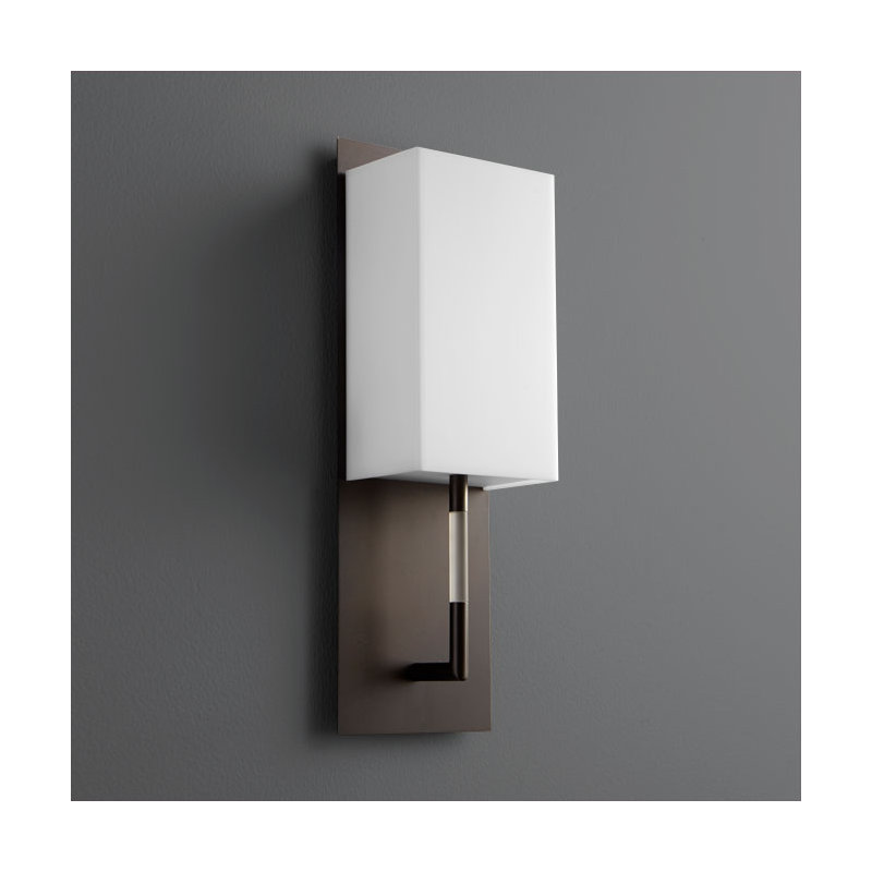 Applique murale à bras 1 lumière Mantra, Bronze huilé, Blanc mat