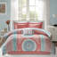 Ensemble d'édredon réversible 9 pièces avec draps Loretta Coral Bohemian Medallion-453009722-468942153