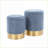 Ottomans Set of 2 Contemporary Nesting Navy Blue Plush Fabric Gold Metal Base | Gold | Metal-532184966