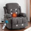 Fauteuil inclinable de massage pivotant à 360 ° - Revêtement en velours - Massage 8 points et chaleur - Chargement USB - Porte-gobelets?-582301681