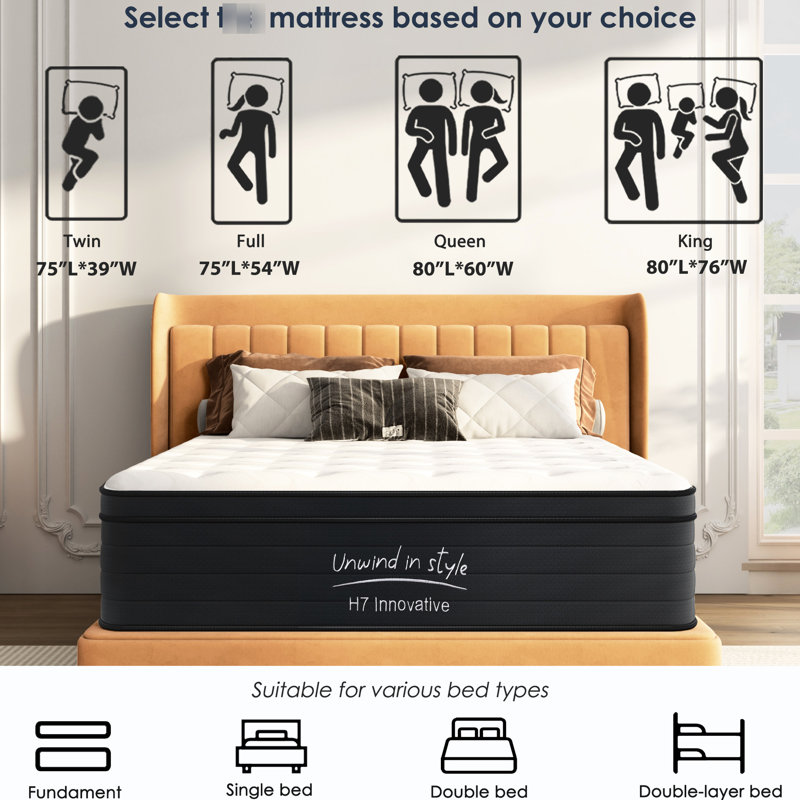 Matelas simple de 8 po pour lit simple, ressorts ensachés individuellement, housse de refroidissement tricotée en 3D, mousse viscoélastique imprégnée de gel, technologie d'isolation des mouvements, stabilité du bord zoné, emballé dans une boîte pour être expédié avec,