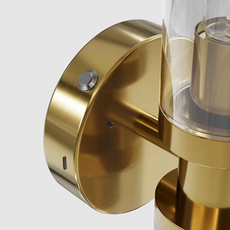 16.5" Rechargeable Wall Sconce with Remote and Bulb Included, Gold