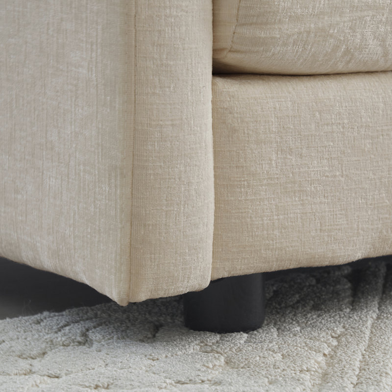 Ensemble de canapés-lits en chenille beige, 2 pièces: canapé, causeuse, Beige