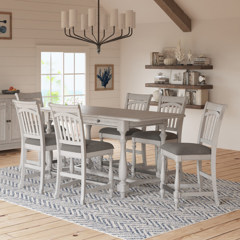 Towler New Haven Dining Table With 6 Person Kit, 36”H x 34”L x 76”W