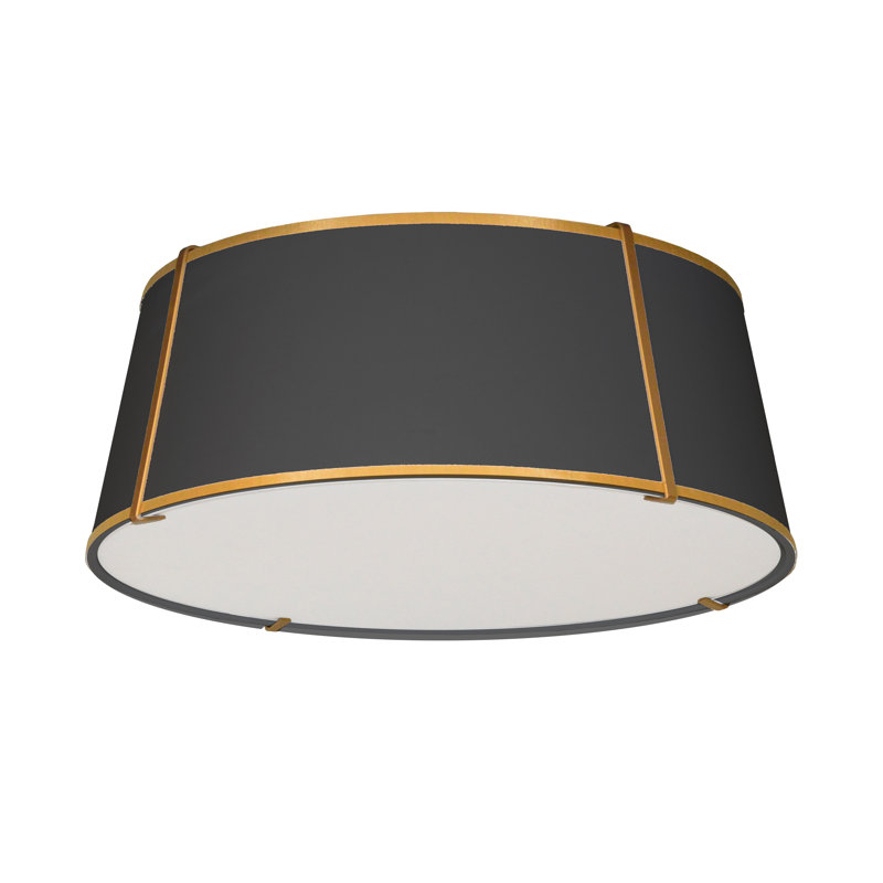 Plafonnier encastré 4 lumières trapézoïdales, Doré, Blanc