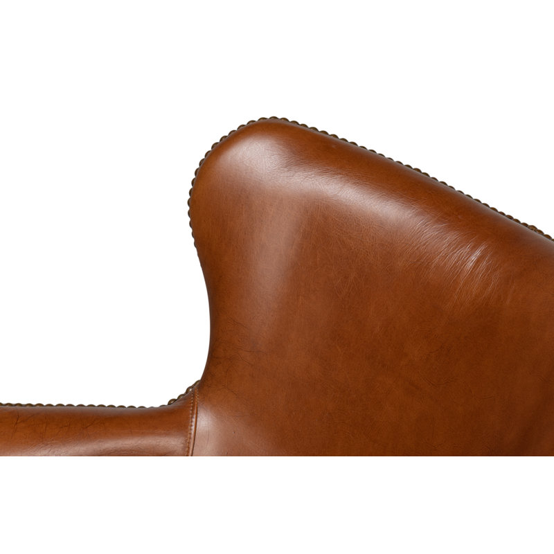 McKellen Genuine Leather Executive Chair, Vintage Cigar