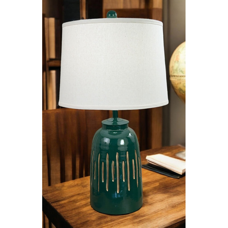 GRAND POT AVEC LIGNES IVOIRE / MATIN, Vert, Beige