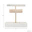 Présentoir à bijoux et barre à bracelets contemporain à 2 niveaux en marbre pour coiffeuse - Rangement moderne pour commode - 23 cm, blanc et beige