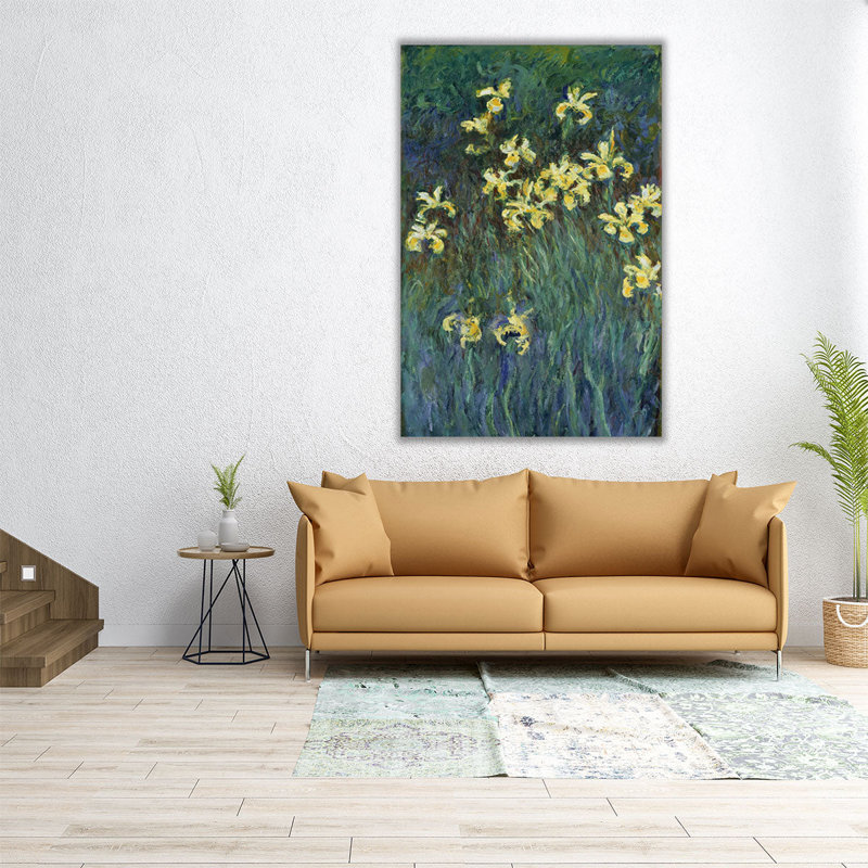 «Yellow Irises», reproduction d'art sur toile, H 30 po x l 20 po