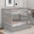 Full Over Full Bunk Bed With Drawers, Convertible Beds-1927592412