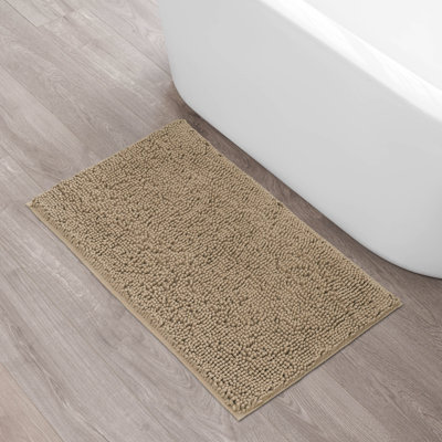 Wayfair Basics® Aguon Chenille Super Soft Absorbent Microfiber Rectangle Non-Slip Linen 27x45 Rectangle Bath Mat