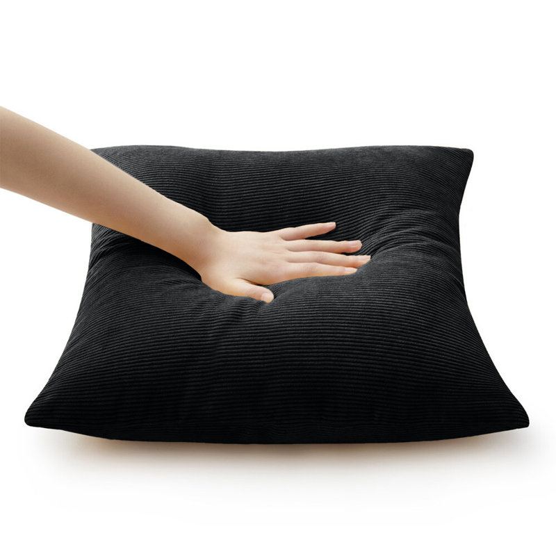 Striped Square Throw Pillow Insert, Black