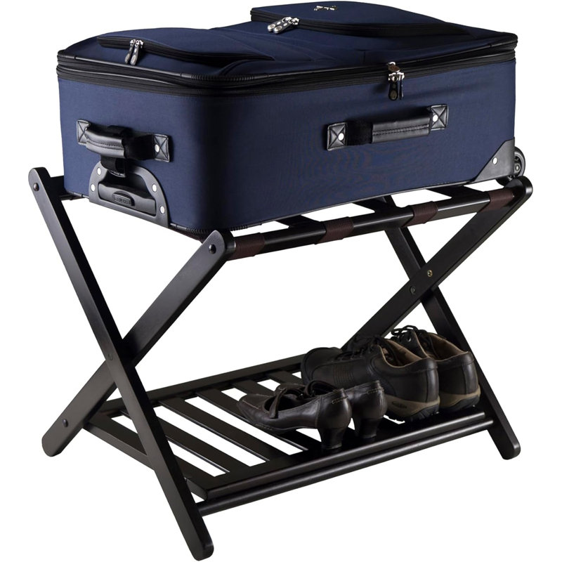 Luggage Rack With Storage Shelf, Espresso, Espresso