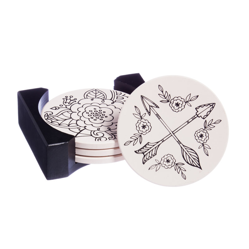 1 Piece Coaster Set With Holder