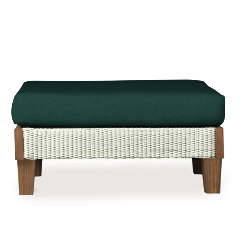 Catalina Outdoor Ottoman, Decorline Navy, Ivory