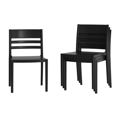 Commercial All-Weather Resin Stack Chair With Slatted Backrest by George Oliver