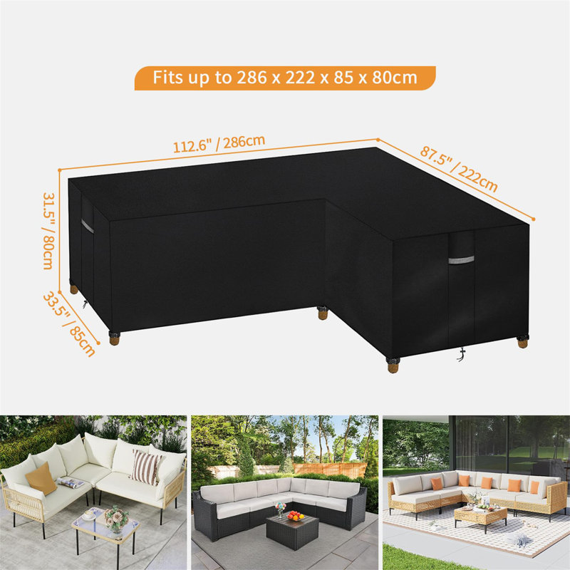 Outdoor Cover, 80cm H X 286cm W X 222cm D-