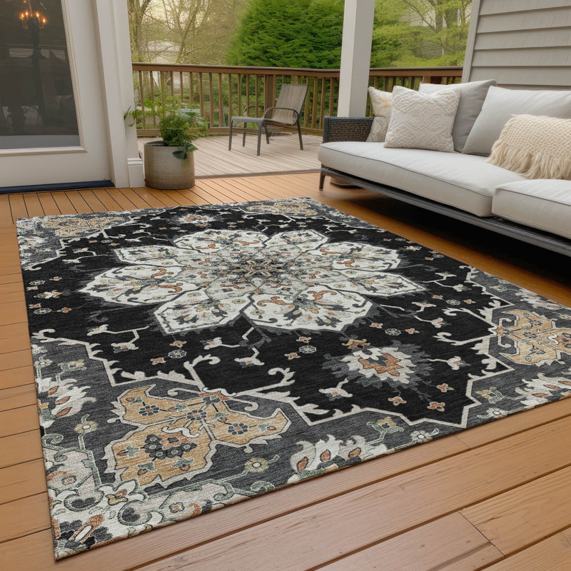 Tapis intérieur / extérieur Husby ACN2194 Global, Rectangle 2 pi 6 po x 3 pi 10 po