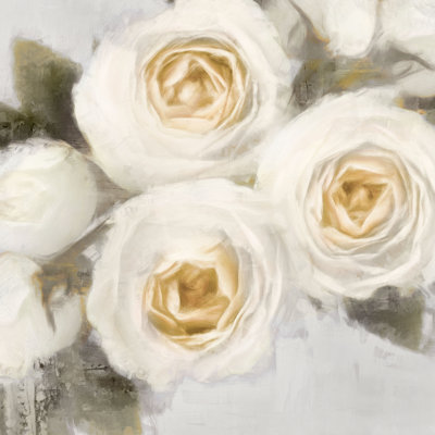 White And Yellow Floral 2 - Wrapped Canvas Painting