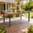 Patio 64''L Rectangular Aluminum / Teak Wood Dining Table With Umbrella Hole For 6 Person
