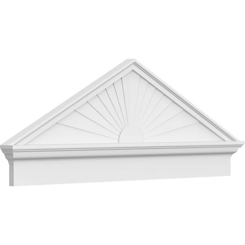 Pédiure combinée en PVC de qualité architecturale à pointe de soleil (hauteur 6/12), H 19 3/8 po x l 50 po x P 2 3/4 po