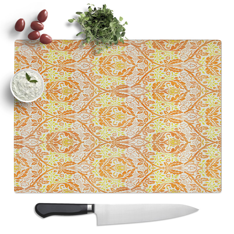 Golden Bough Print By William Morris Pattern  Glass Chopping Board